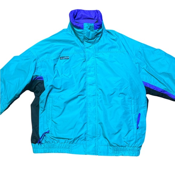 Vintage Columbia Bugaboo Ski Jacket Men’s XL Teal Purple Made in USA 90s - Picture 2 of 16